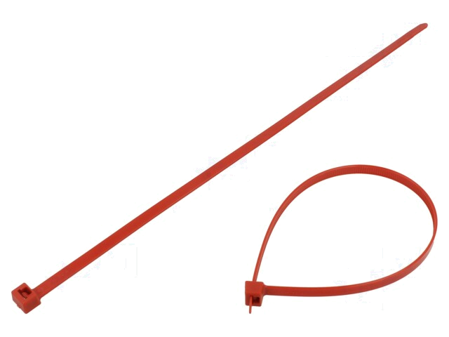 Kabelbinder; L: 365mm; W: 7,6mm; polyamide; 670N; rood; Ømax: 100mm Kabelbinder; L: 365mm; W: 7,6mm; polyamide; 670N; rood; Ømax: 100mm